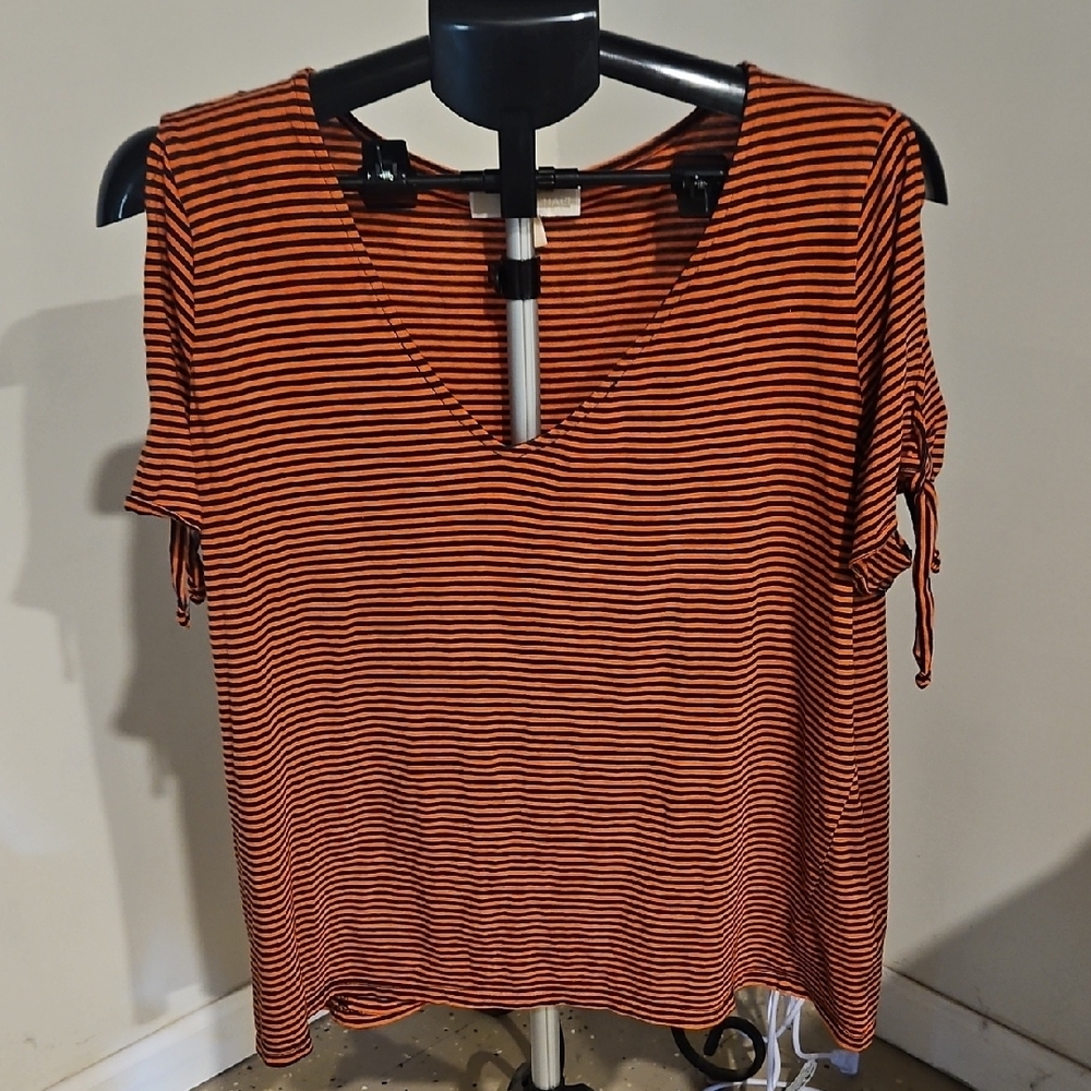 Michael Kors Orange Relaxed Cuff Sleeves Top